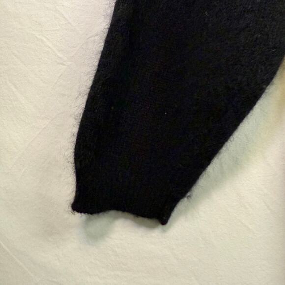 Vintage 100% Cashmere Sweater 80s 90s Casual Corner Women's Medium Black - Picture 6 of 8